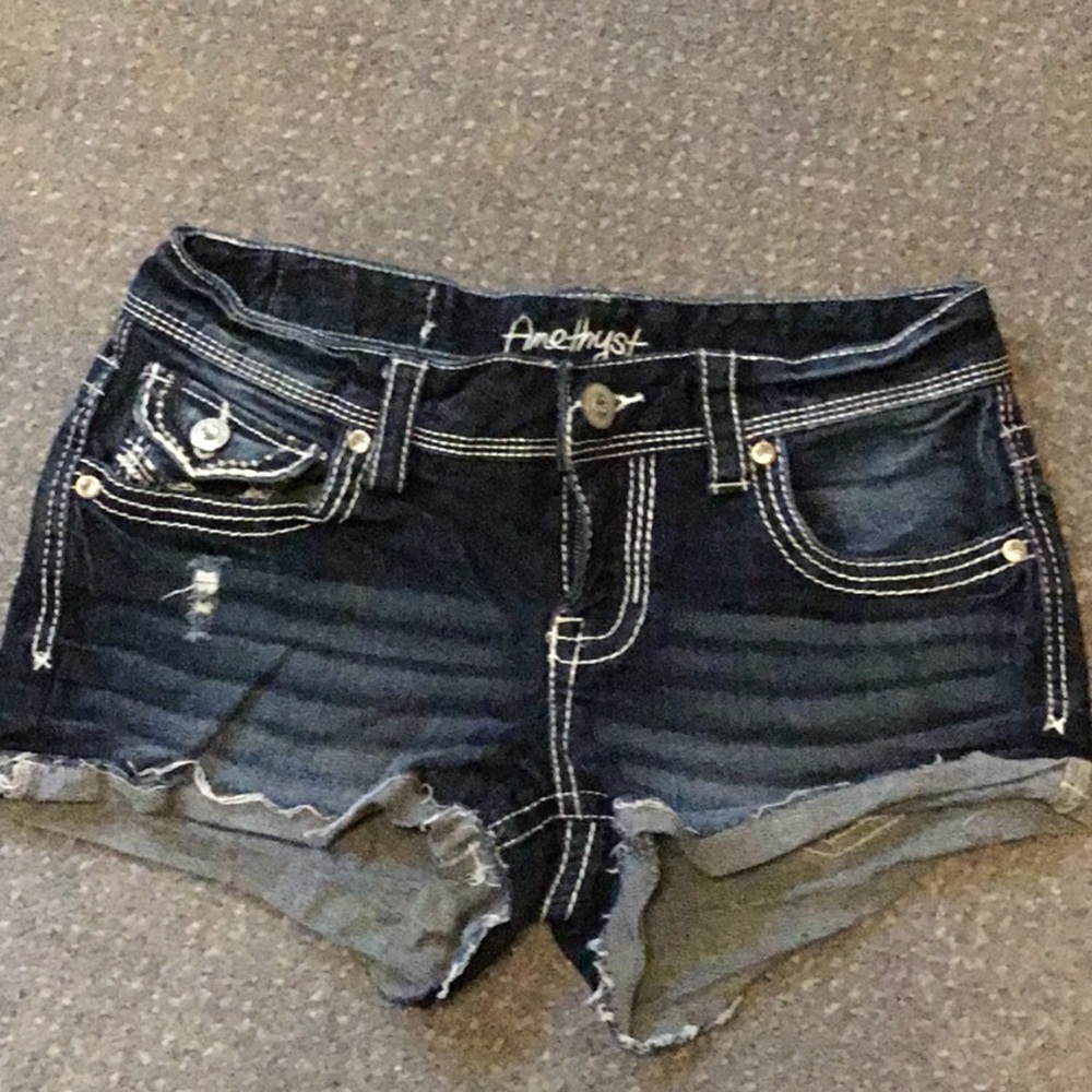 Amethyst Jeans Black Distressed Jean Shorts